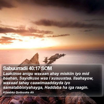 Sabuurradii 40:17 SOM Bible Verse Image