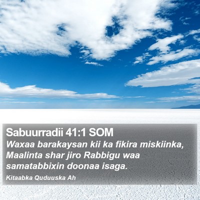 Sabuurradii 41:1 SOM Bible Verse Image