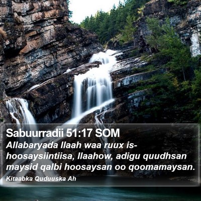 Sabuurradii 51:17 SOM Bible Verse Image
