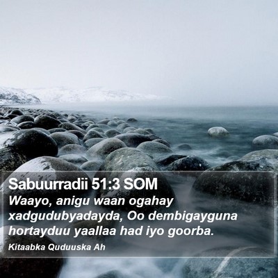Sabuurradii 51:3 SOM Bible Verse Image