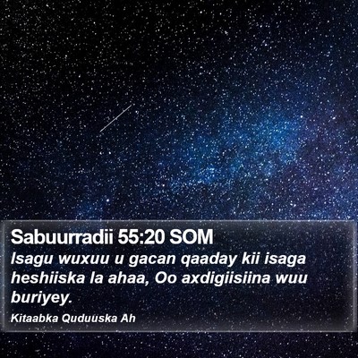 Sabuurradii 55:20 SOM Bible Verse Image