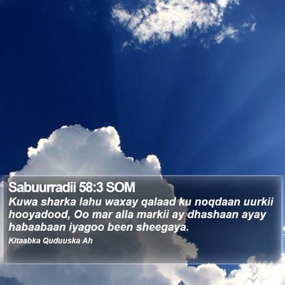 Sabuurradii 58:3 SOM Bible Verse Image