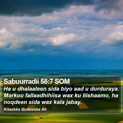 Sabuurradii 58:7 SOM Bible Verse Image