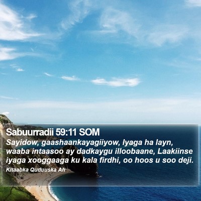 Sabuurradii 59:11 SOM Bible Verse Image