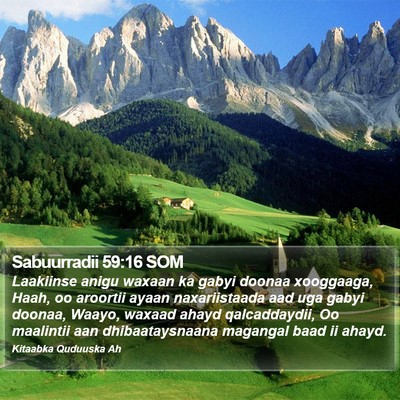 Sabuurradii 59:16 SOM Bible Verse Image
