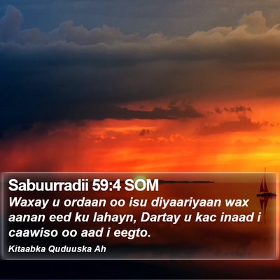 Sabuurradii 59:4 SOM Bible Verse Image