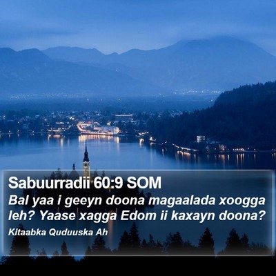 Sabuurradii 60:9 SOM Bible Verse Image