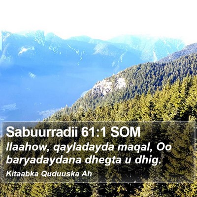 Sabuurradii 61:1 SOM Bible Verse Image