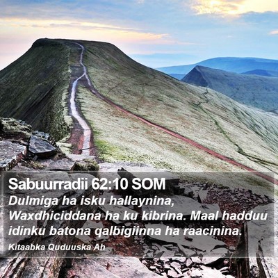 Sabuurradii 62:10 SOM Bible Verse Image