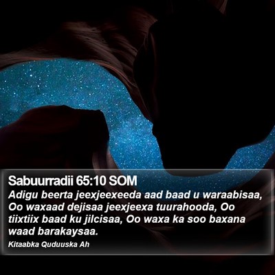 Sabuurradii 65:10 SOM Bible Verse Image