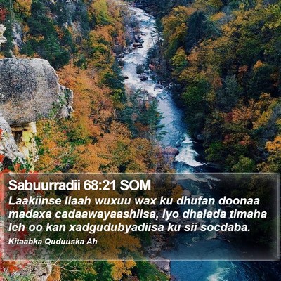 Sabuurradii 68:21 SOM Bible Verse Image