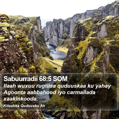 Sabuurradii 68:5 SOM Bible Verse Image