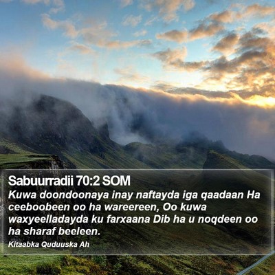 Sabuurradii 70:2 SOM Bible Verse Image