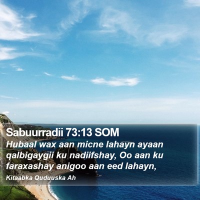 Sabuurradii 73:13 SOM Bible Verse Image