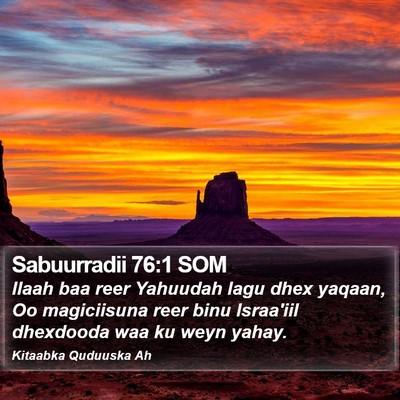 Sabuurradii 76:1 SOM Bible Verse Image