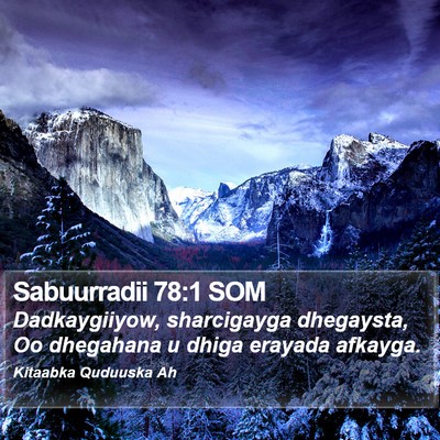 Sabuurradii 78:1 SOM Bible Verse Image