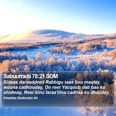 Sabuurradii 78:21 SOM Bible Verse Image