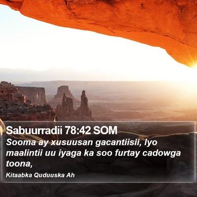 Sabuurradii 78:42 SOM Bible Verse Image
