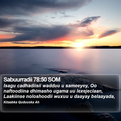 Sabuurradii 78:50 SOM Bible Verse Image