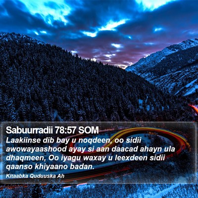 Sabuurradii 78:57 SOM Bible Verse Image