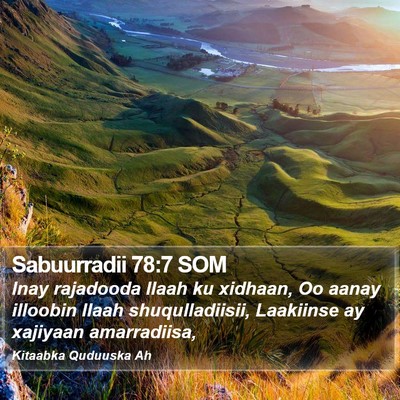Sabuurradii 78:7 SOM Bible Verse Image