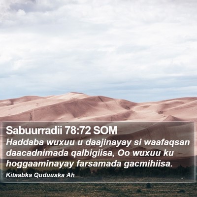 Sabuurradii 78:72 SOM Bible Verse Image