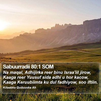 Sabuurradii 80:1 SOM Bible Verse Image