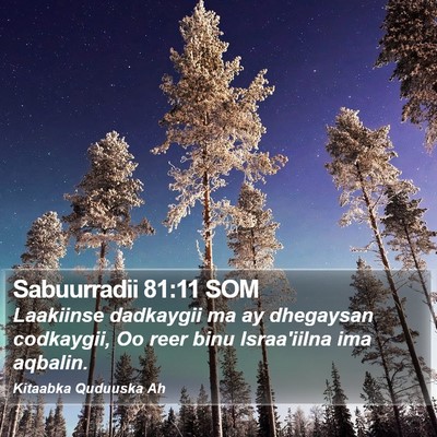 Sabuurradii 81:11 SOM Bible Verse Image