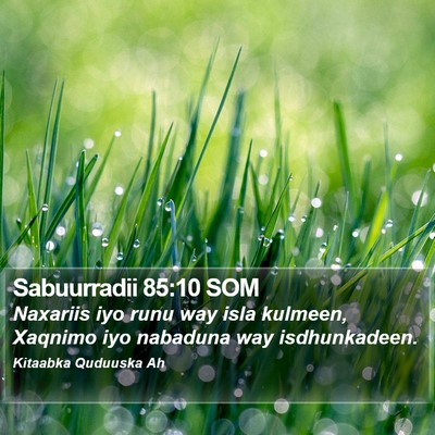 Sabuurradii 85:10 SOM Bible Verse Image