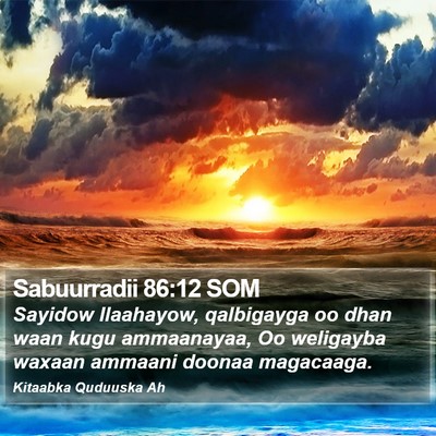 Sabuurradii 86:12 SOM Bible Verse Image