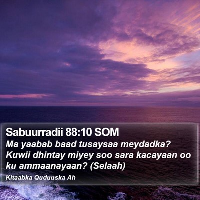 Sabuurradii 88:10 SOM Bible Verse Image
