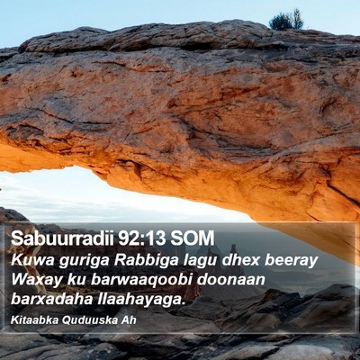 Sabuurradii 92:13 SOM Bible Verse Image