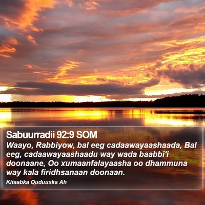Sabuurradii 92:9 SOM Bible Verse Image