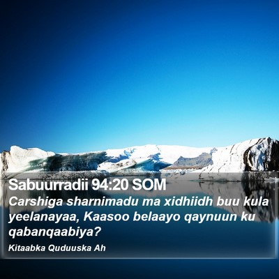 Sabuurradii 94:20 SOM Bible Verse Image