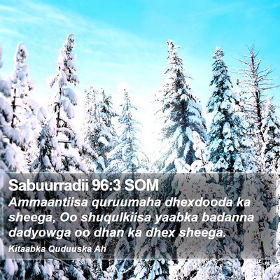 Sabuurradii 96:3 SOM Bible Verse Image