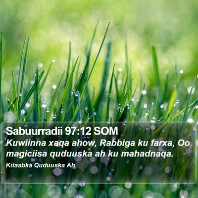 Sabuurradii 97:12 SOM Bible Verse Image