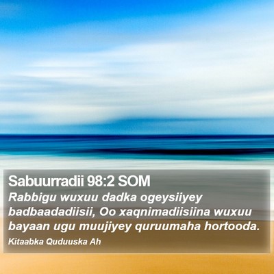Sabuurradii 98:2 SOM Bible Verse Image