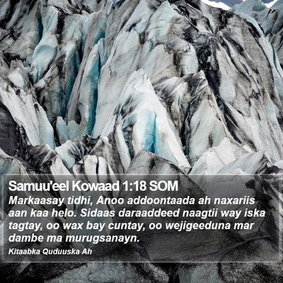 Samuu'eel Kowaad 1:18 SOM Bible Verse Image