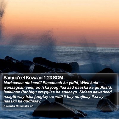 Samuu'eel Kowaad 1:23 SOM Bible Verse Image