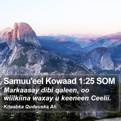 Samuu'eel Kowaad 1:25 SOM Bible Verse Image