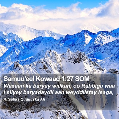 Samuu'eel Kowaad 1:27 SOM Bible Verse Image