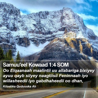 Samuu'eel Kowaad 1:4 SOM Bible Verse Image