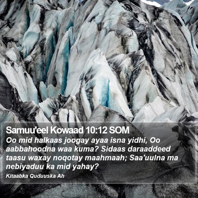 Samuu'eel Kowaad 10:12 SOM Bible Verse Image