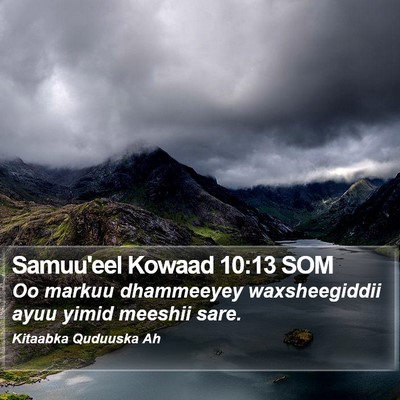 Samuu'eel Kowaad 10:13 SOM Bible Verse Image