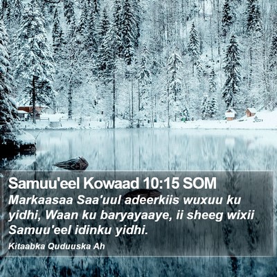 Samuu'eel Kowaad 10:15 SOM Bible Verse Image