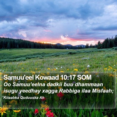 Samuu'eel Kowaad 10:17 SOM Bible Verse Image