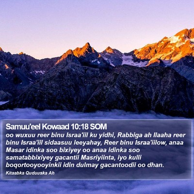 Samuu'eel Kowaad 10:18 SOM Bible Verse Image