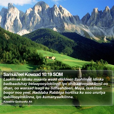 Samuu'eel Kowaad 10:19 SOM Bible Verse Image