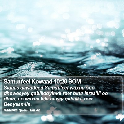 Samuu'eel Kowaad 10:20 SOM Bible Verse Image