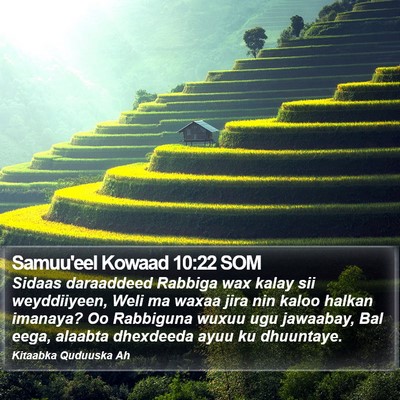 Samuu'eel Kowaad 10:22 SOM Bible Verse Image